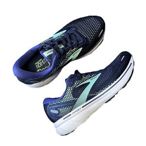 Brooks Ghost 14 Running Shoes Peacoat/Yucca/Navy US Womens 7.5 Wide Cushion